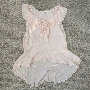 Ella Moss Tank Women Small Ruffle Sheer Fairy Light‎